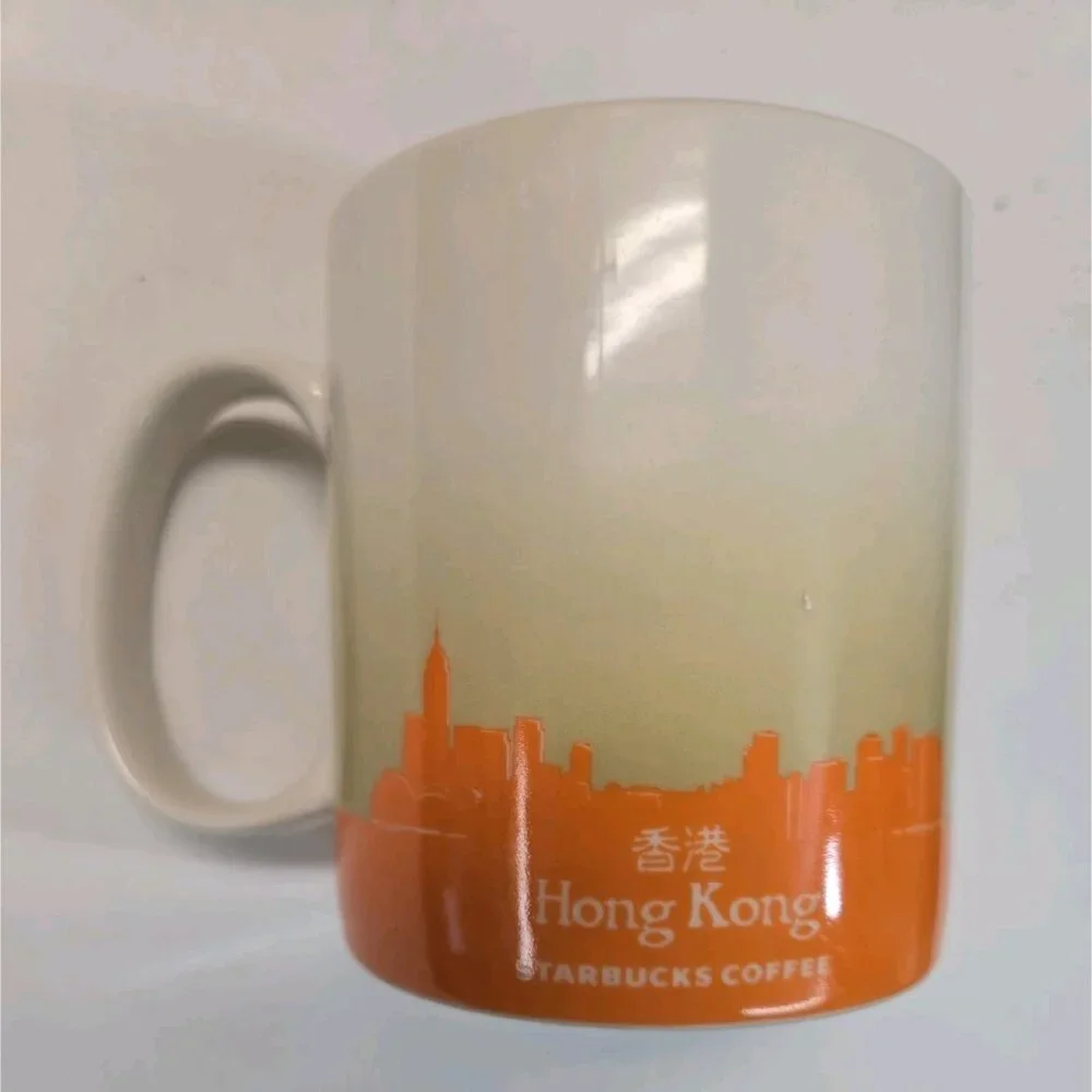 Starbucks Hong Kong Global Icon Collector 16 Oz Coffee Mug Orange 2013